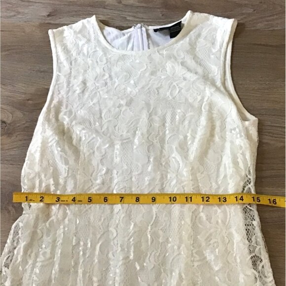 ASHRO- WOMEN'S HOMBRE LACE FULLY LINED MIDI BACK ZIP-UP CLOSURE DRESS SIZE 10 - Picture 7 of 8